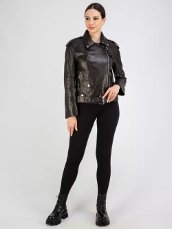 Куртка весенняя укороченная натуральная кожа на молнии