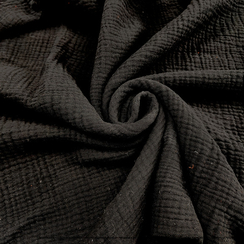 Муслин двухслойный гладь. цв.Черный | ш.135 см | 120 г/м² | хлопок-100%