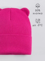 Шапка для девочки с ушками осенняя