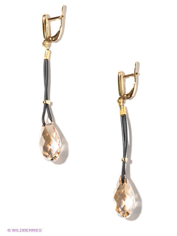 "Ханка" серьги в золотом покрытии из коллекции "Кристальное озеро" от Jenavi  с английским замком