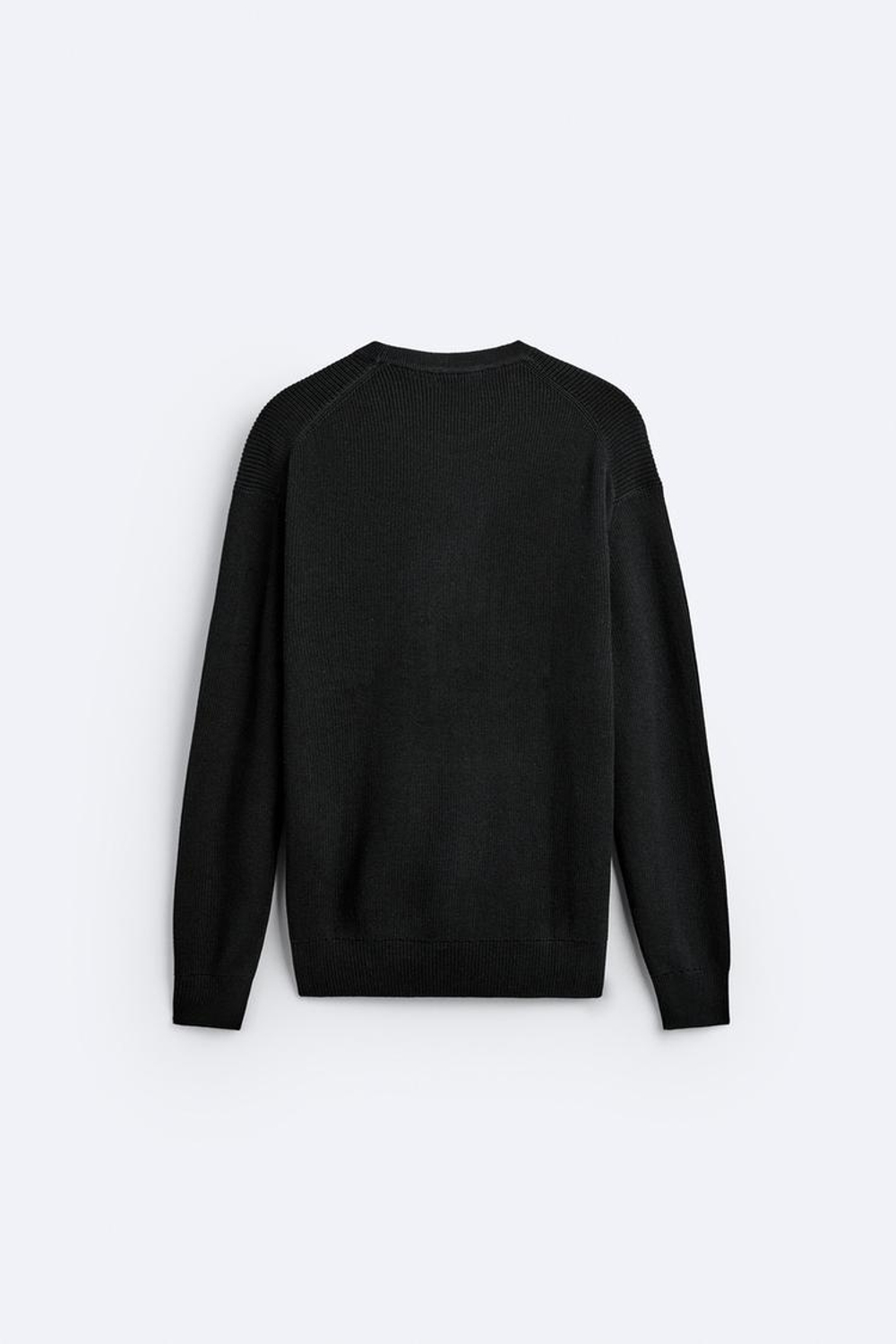 ZARA СВИТЕР ЖЕМЧУЖНОЙ ВЯЗКИ, ЧЕРНЫЙ