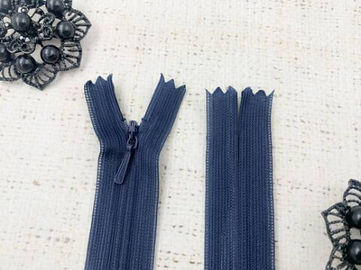 Молнии потайные, L 20 см, тёмно-синий