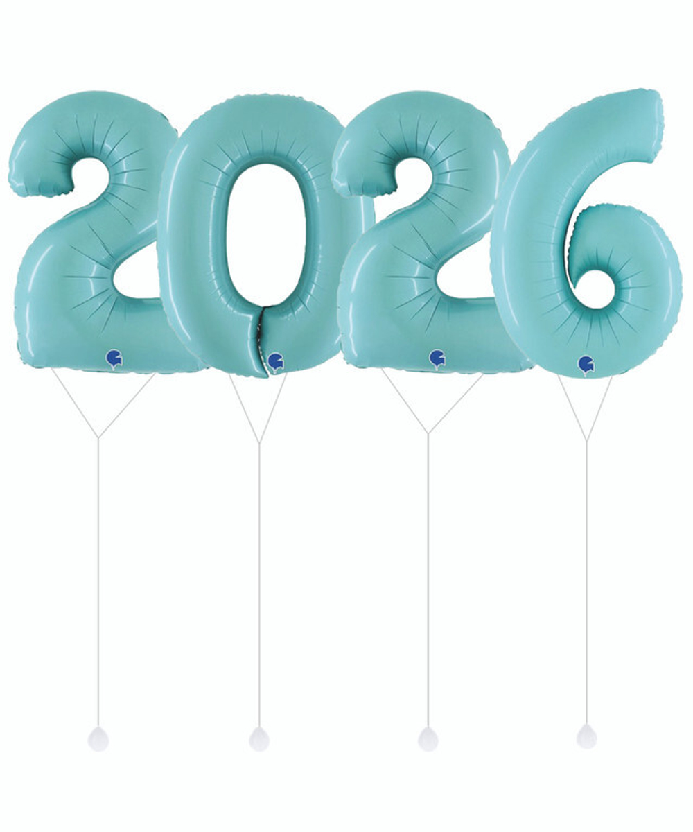 Набор цифр "2026 в нежно-голубом цвете" 102 см 4 шт