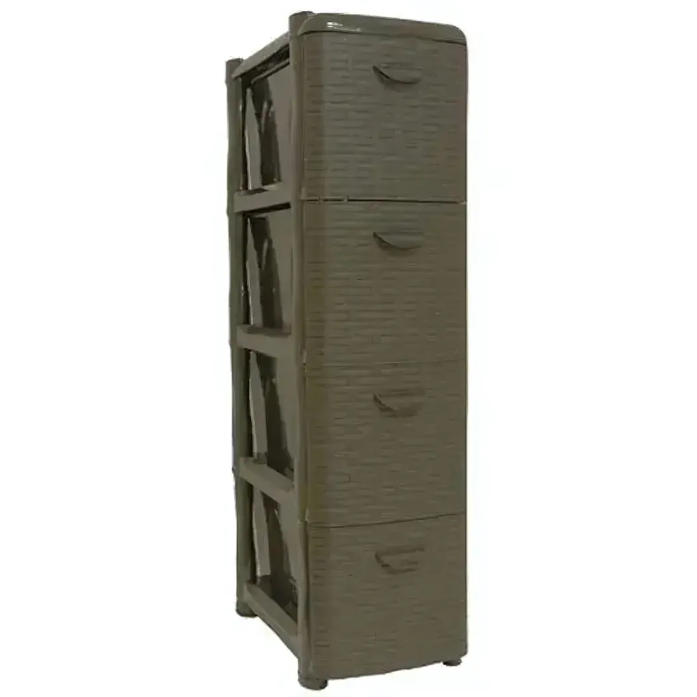 Комод узкий РОТАНГ (4 секции) коричневый ротанг 0,965,26х0,502м