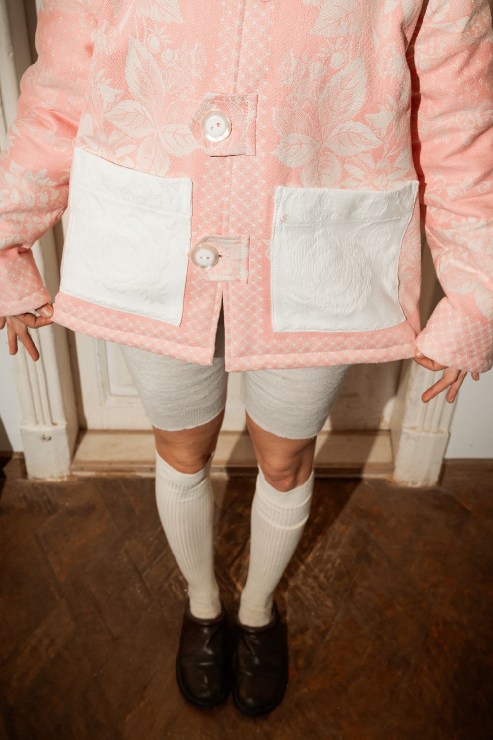 Куртка Soeurs Пыльно-Розовая с Белым