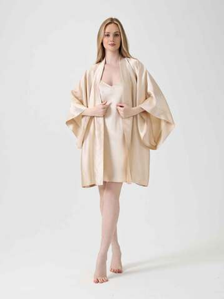 Халат кимоно OnSilk Assami mini Карамель S