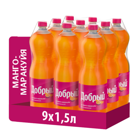 Добрый "Манго маракуя" 1,5 л. ПЭТ. (9 шт. в упаковке)