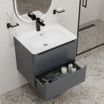 Тумба с умывальником IDDIS Edifice, подвесная, 60 см, темно-серый, EDI60D0i95K