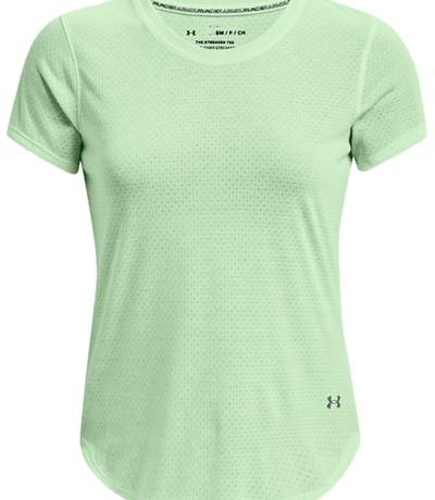 Женская футболка теннисная Under Armour Streaker Run Short Sleeve - aqua foam/reflective