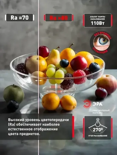 Лампочка светодиодная ЭРА LED E27 15 Вт A60 груша 6500К холодный белый свет набор 10 штук