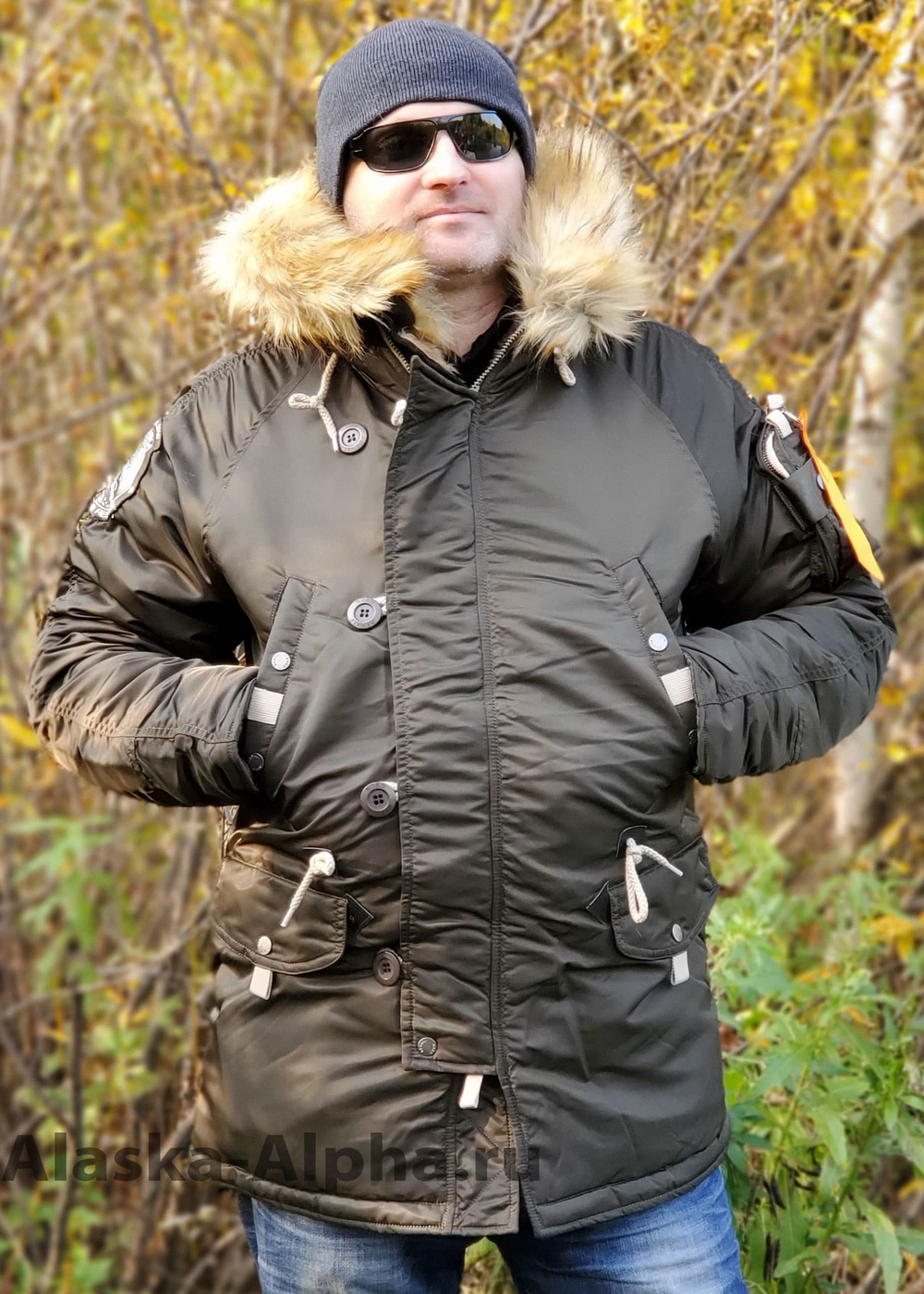 Куртка зимняя мужская Denali Husky Military (т. олива - beluga)