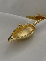 Брошь "Тюльпан", оттенок золото