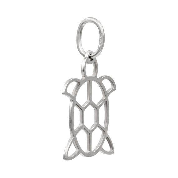 Черепаха - украшение из серебра, ювелирная подвеска, вид сбоку