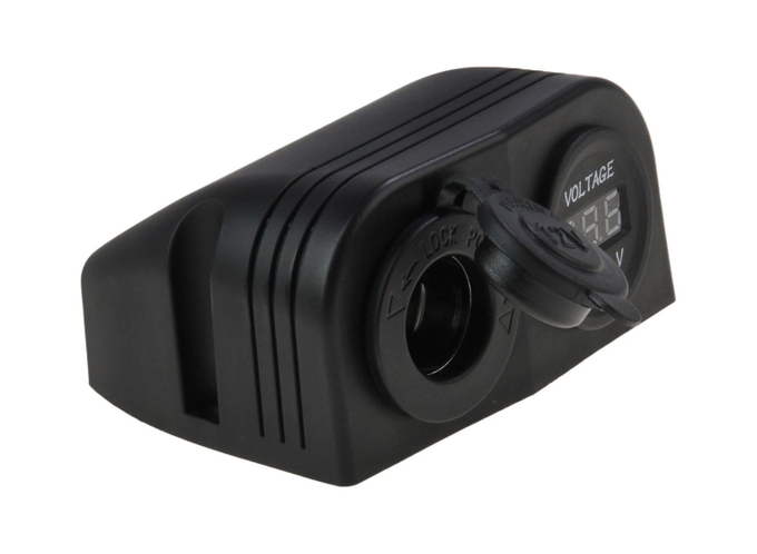 Разъем прикуривателя и цифровой вольтметр для крепления на приборной панели
