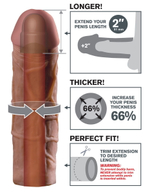 Коричневая насадка Mega 2 Extension - 20,3 см. (Цвет: коричневый)
