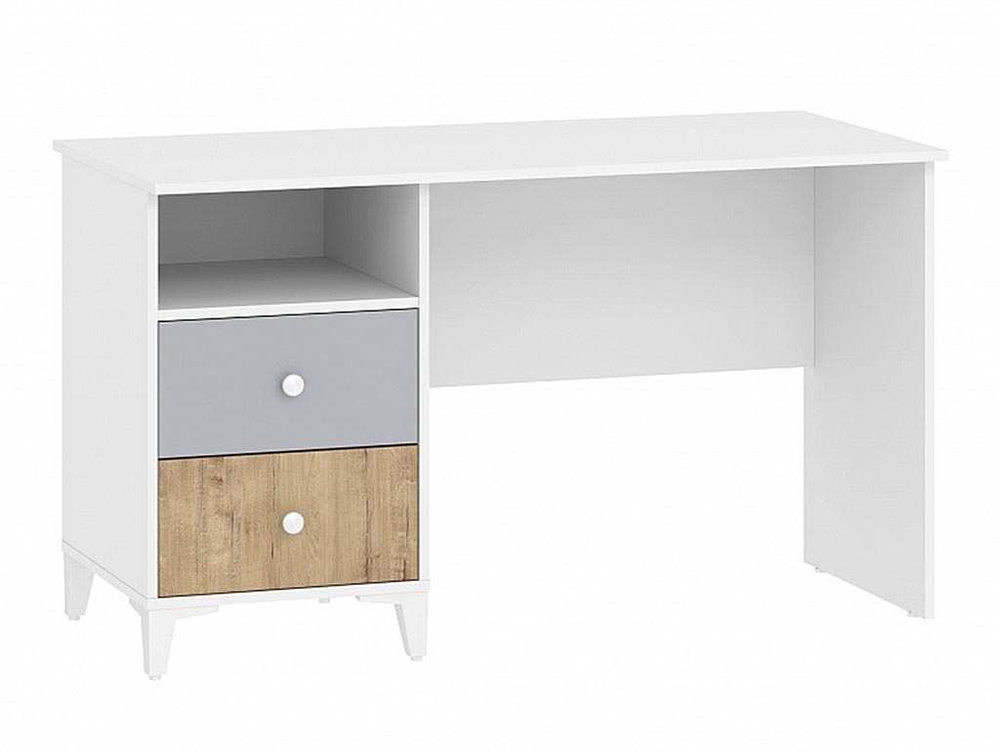 НМ 041.16 стол письменный Морти Дуб Бунратти/белый/серый