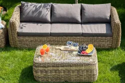 "Кальяри" журнальный столик из искусственного ротанга (гиацинт), цвет соломенный