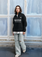 Толстовка женская с зип-воротником "Kazan" черный