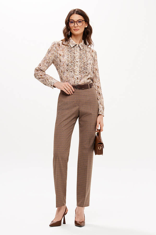 31191 Брюки женские (коричневый клетка)