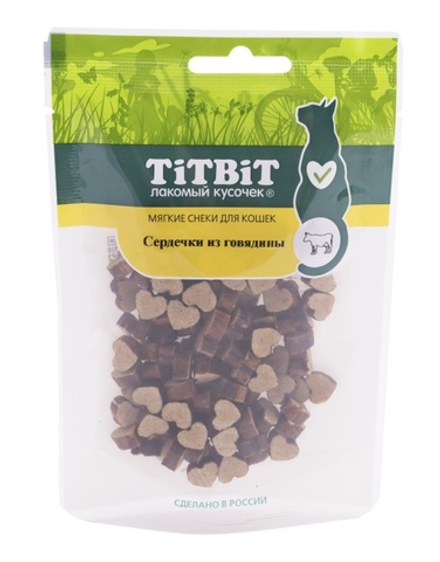 TITBIT Сердечки из говядины для кошек 0,04 кг