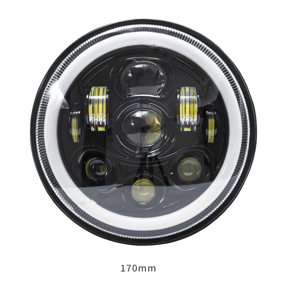 Фара LED 12-24V  7дюймов 2121Нива (Дальний+Ближ+ДХО) 65w пара NV-C89-65W-Y/G0151