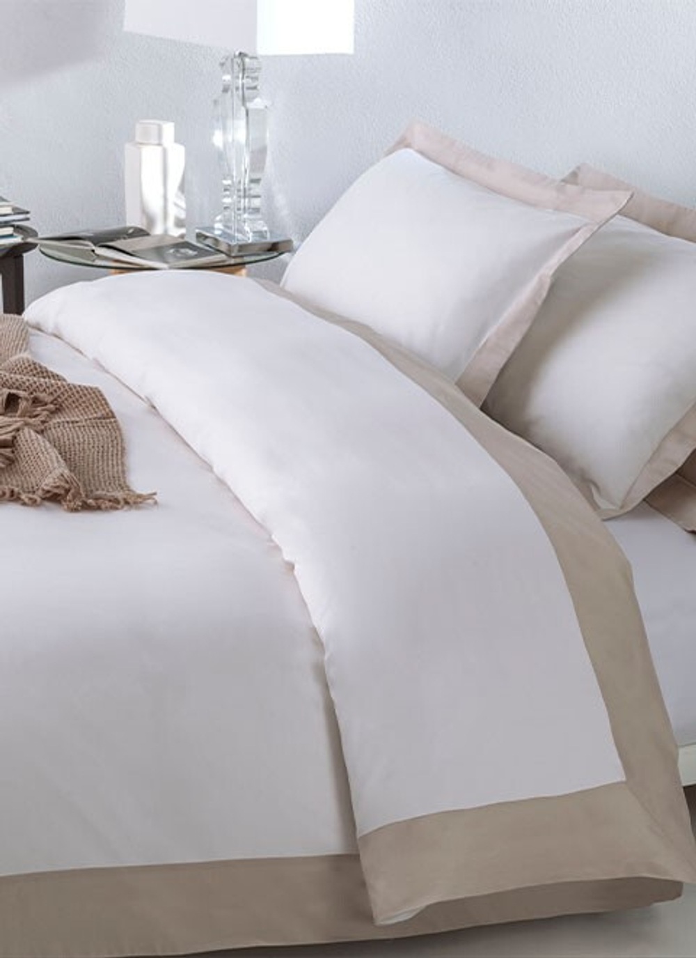 Постельное белье 2 спальное евро Mirabello Savoy Frame 0056 beige/ sabbia