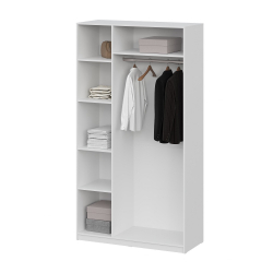 Шкаф распашной (5 полок + штанга) ШК 5 (1200), Белый
