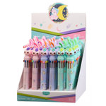 Ручка шариковая, автоматическая, 10в1, Basir, серия "Зайчата", 10-ти цветная, с резиновой фигуркой, 36 шт