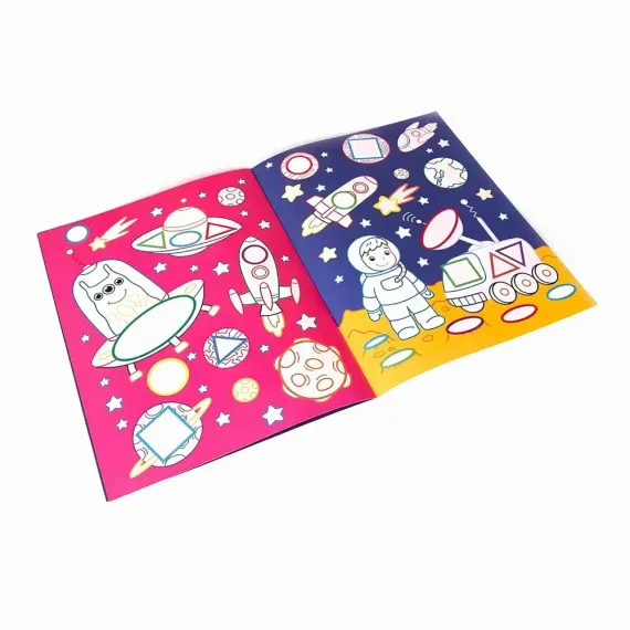 Раскраска для самых маленьких. Первые фигуры в космосе