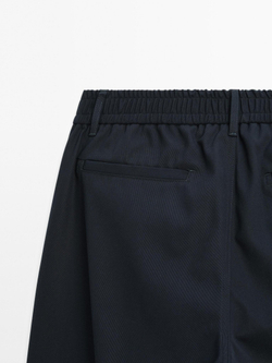 Massimo Dutti Брюки-джоггеры из 100% хлопка, темно-синий