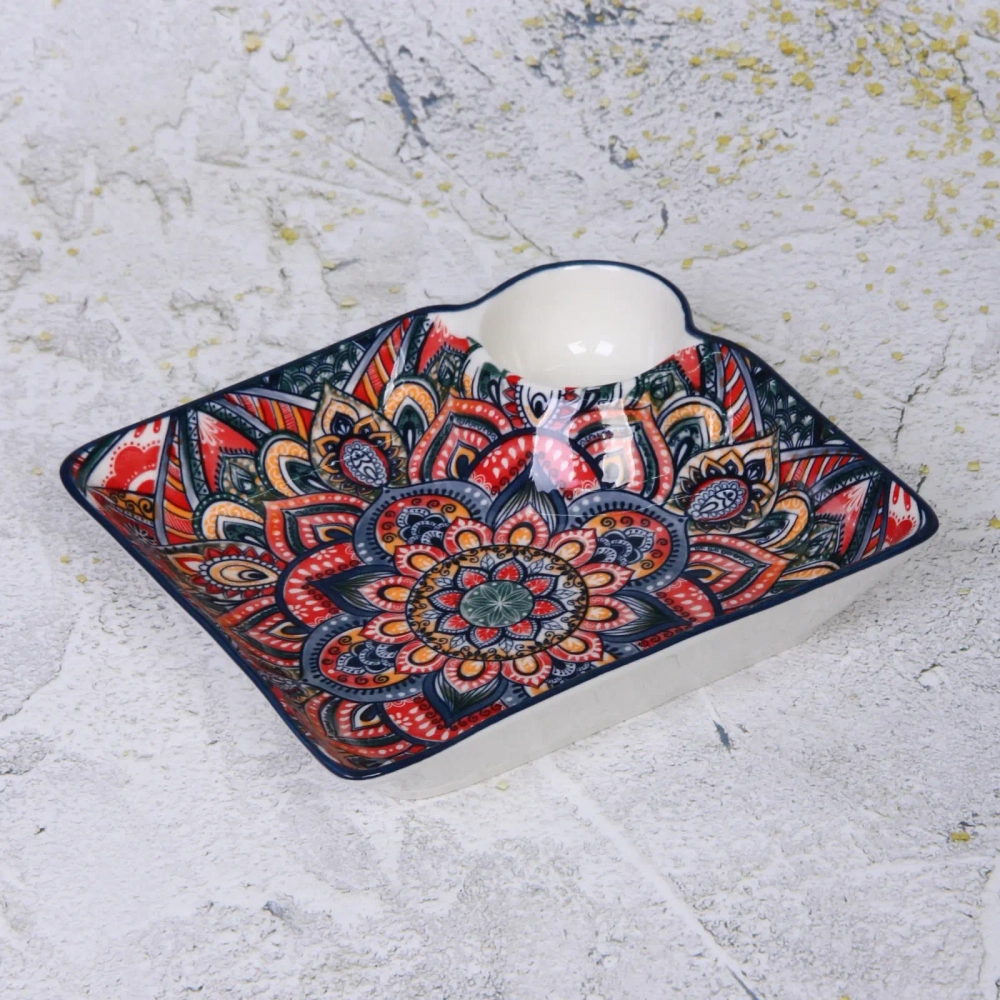 Блюдо керамическое «Марракеш» синее 18,5*17см