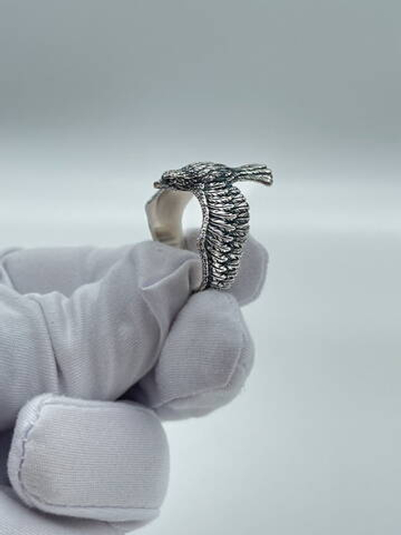 Орёл — кольцо из серебра