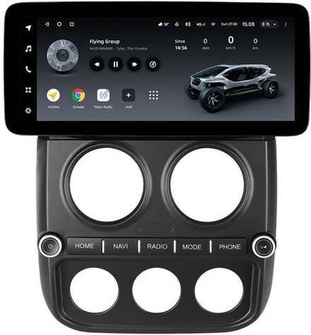 Магнитола для Jeep Compass 2011-2015 - Teyes LUX ONE ROUND монитор 12.3" 2K QLED на Android 10, CarPlay, 4G SIM-слот