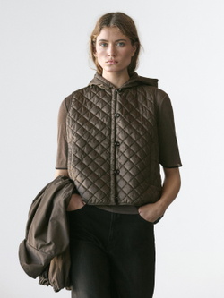 Massimo Dutti Парка объемного кроя, коричневый