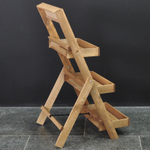 Подставка для цветов и декора напольная 3 полки из массива сосны Флорэль, деревянная этажерка для цветов на подоконник в стиле рустик, коричневая