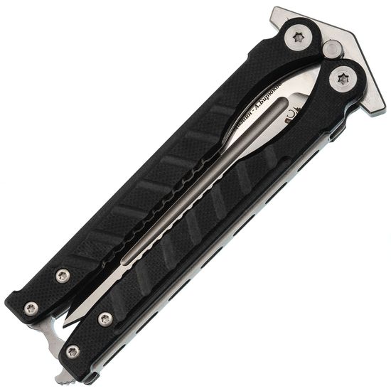 Нож бабочка (балисонг) НОКС Ромул - сталь D2, рукоять черный G10 205-180401