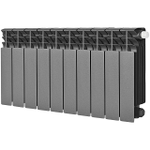 Радиатор биметаллический STOUT TITAN VENTIL 350 - 10 секций (подключение нижнее правое, цвет графит RAL 7024)