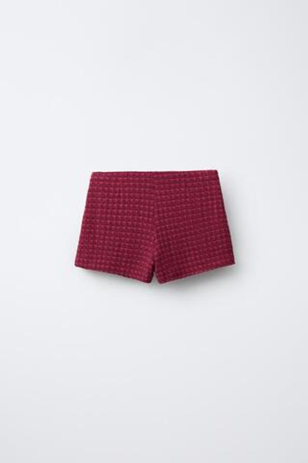 ZARA ЮБКА-ШОРТЫ С НЕОБРАБОТАННЫМ КРАЕМ, РОЗОВЫЙ