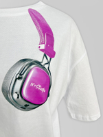 Футболка LJHY 531 свободная принт наушники однотонная