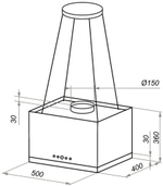 Кухонная вытяжка MAUNFELD Box Rope Isla 50 черный фото 2