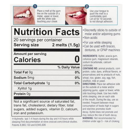 OraCoat, XyliMelts® Dry Mouth, слегка сладкий, 40 плавок