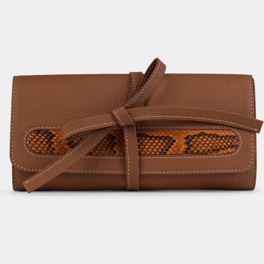 Чехол для ювелирных украшений Plier Bisness из натуральной кожи теленка, цвета карамель