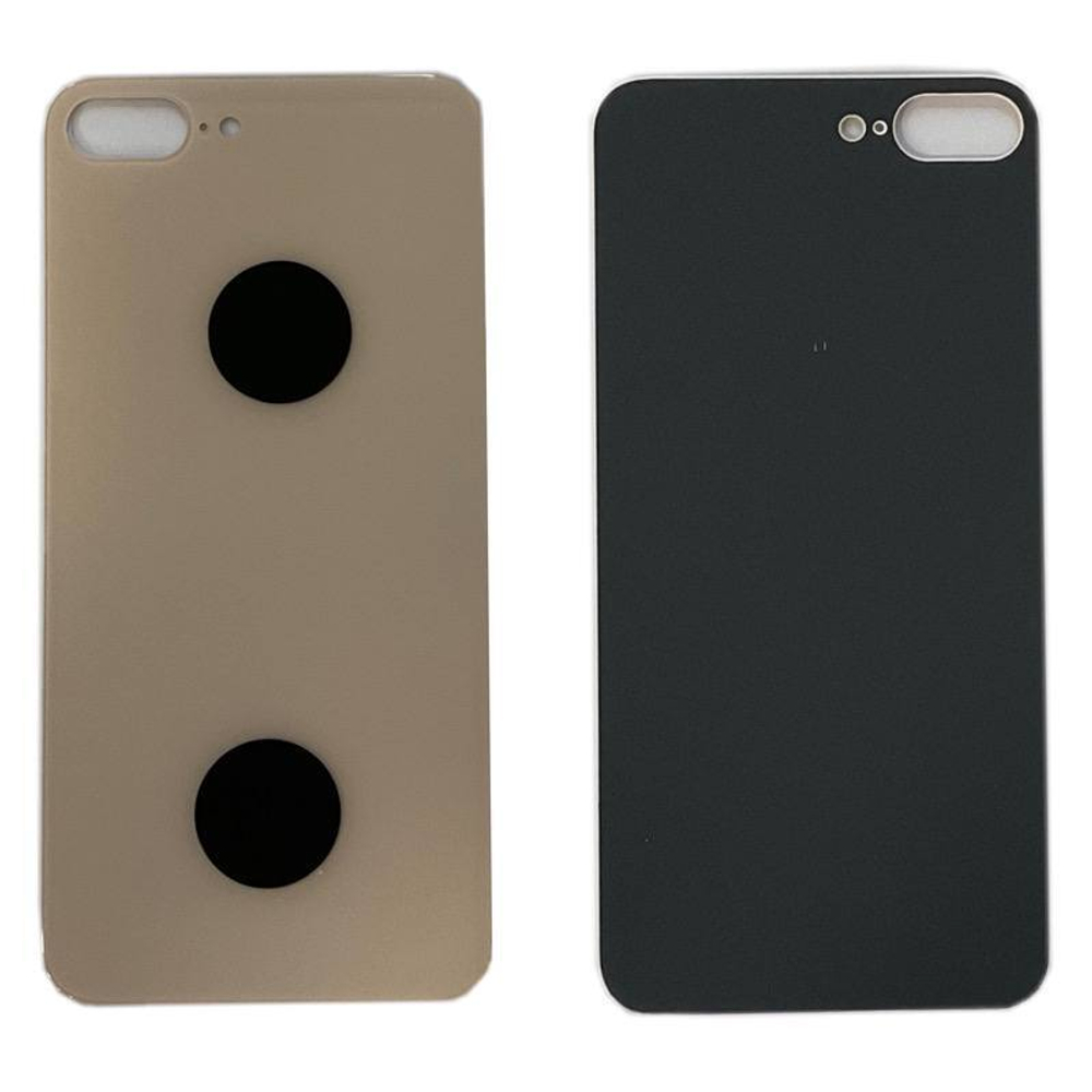 Задняя крышка для Apple iPhone 8 Plus Золото (стекло, широкий вырез под камеру, логотип) - Премиум