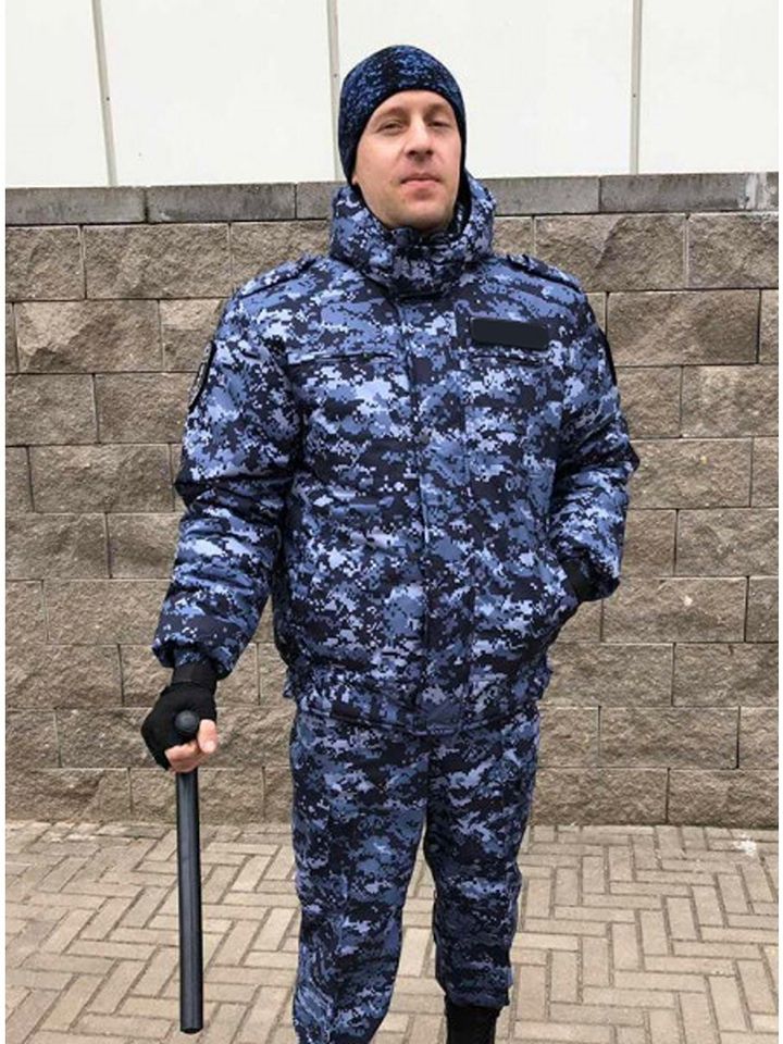 Куртка Росгвардия зимняя укороченная синяя точка (фольга/мембрана/холофайбер)