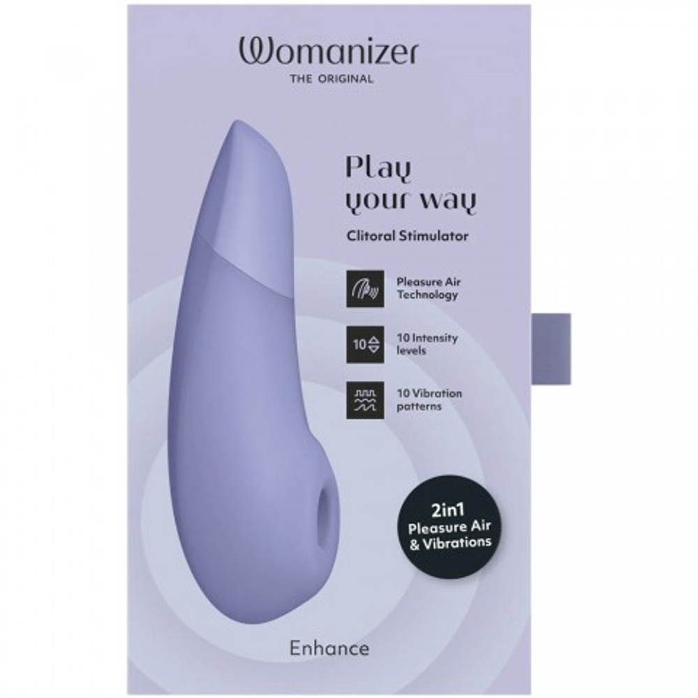 Бесконтактный клиторальный стимулятор Womanizer Enhance с вибрацией, сиреневый