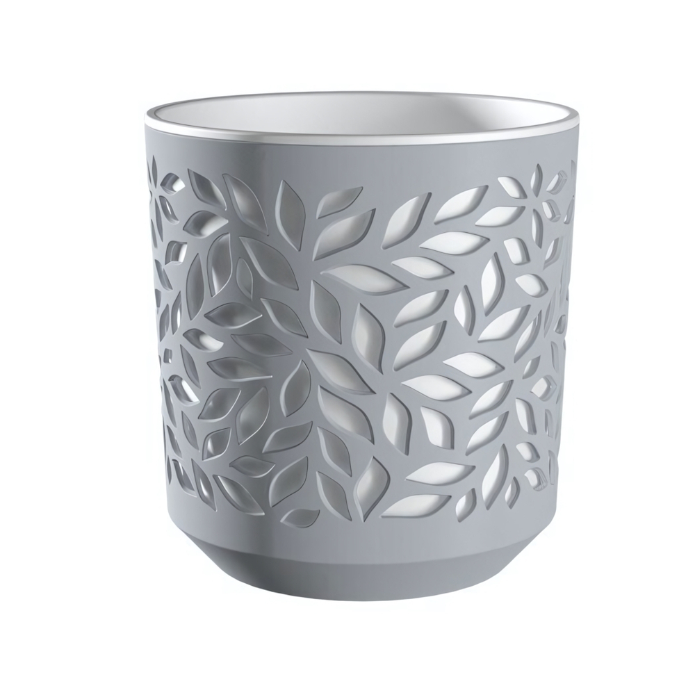 Кашпо "Leaves" (2,5л.) Цв. Серый/Белый (КШ-9576)