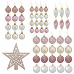 Шары новогодние ёлочные "Champagne" 55 предметов, кремовое серебро/золото, ЗОЛОТАЯ СКАЗКА, 591719