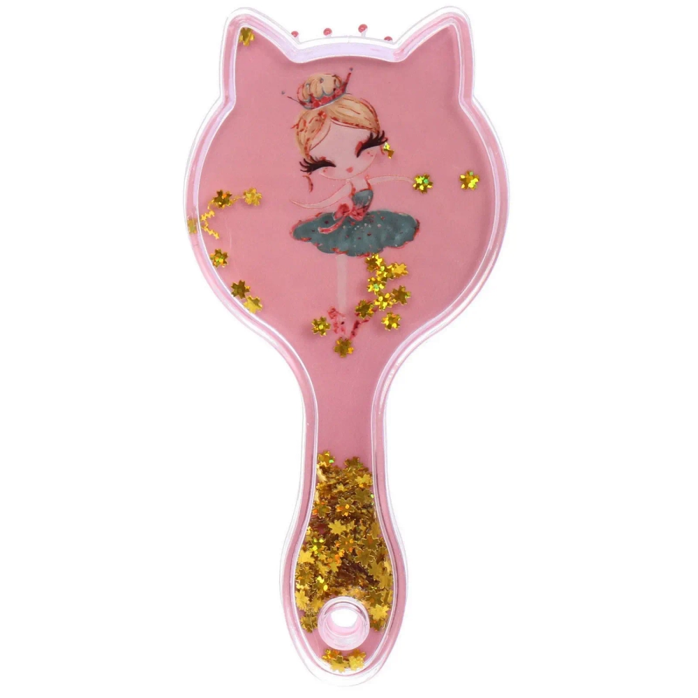 Расческа массажная детская «БАЛЕРИНЫ», блестки, микс 4 дизайна, 17,5*5,2см (пакет с подвесом)