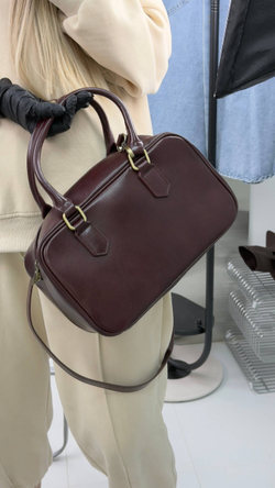Сумка женская натуральная кожа артикул 628-32 цвет "коричнево-бордовый"