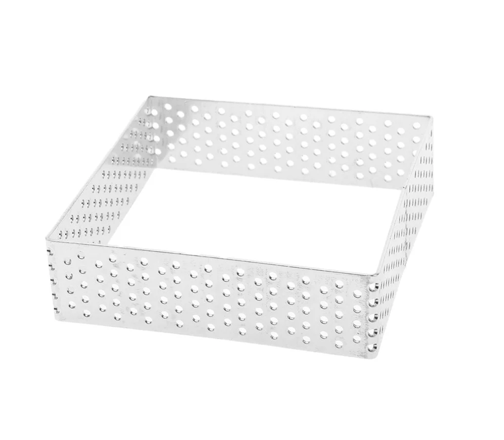 Форма квадрат перфорированный для тартов и тарталеток D7см высота 2см